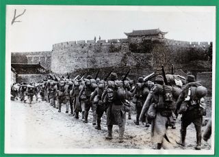 Vintage Photo Japan Army Soldiers In Haizhou Jiangsu Longhai Rail China War 1939