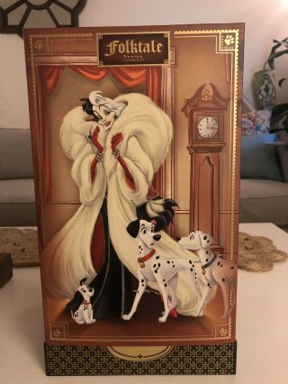 Cruella De Vil And Dalmatians Doll Set - Disney Designer Folktale Series