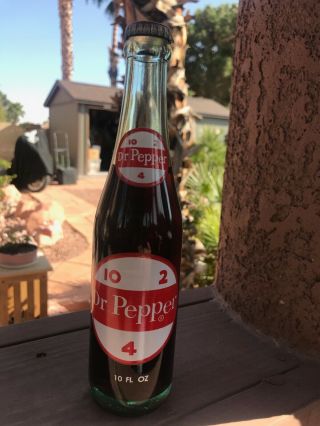 Vintage 10 Oz.  Dr.  Pepper 10 2 4 10 - 2 - 4 Soda Bottle
