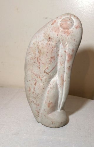 Large Vintage Hand Carved Natural Solid Stone Figural Bird Sculpture Statue