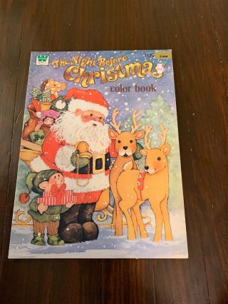 1980 Whitman Coloring Book The Night Before Christmas Color Santa Claus