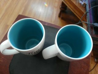Tim Hortons Coffee Mugs Limited Edition 014 Blue Inside Cups Pair 3