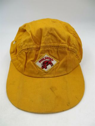 Boy Scout Vintage Yellow Philmont Ranch Hat Cap With Philmont Bull Emblem