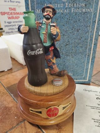 Emmett Kelly Clown Coca - Cola Coke Figurine " Big,  Big Taste " 1997 Ltd Ed W/