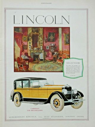 Ad Print 1926 Automobiles Car Lincoln Cabriolet Par Million - Guiet Torpedo Sport