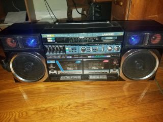 Lasonic L - 30 Vintage Dual Cassette Boombox Speakers And Leds