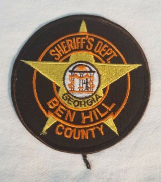 Ben Hill County Sheriff Dept Ga Shoulder Patch,  Law Enforcement