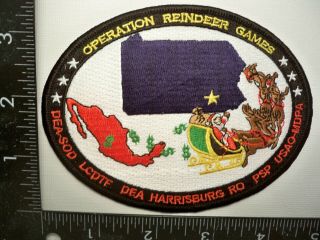 Federal Dea Op Reindeer Games Patch Psp Lcdtf Harrisburg,  Pa Police Drug Tf Gman