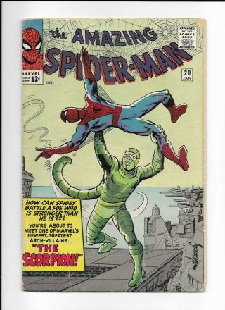 The Spider - Man 20 == Vg - Marvel Comics 1st App Scorpion - Incomplete