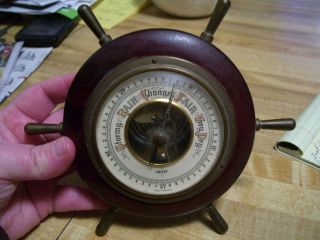 Vintage Swift West Germany Ship Wheel Barometer