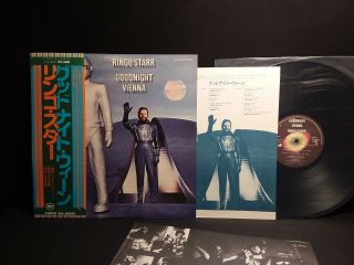 Ringo Starr " Goodnight Vienna " Lp Japan - Obi Vinyl - Japanese Beatles Eas Blues Abbey
