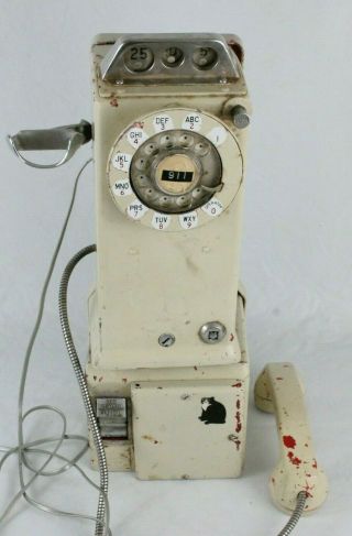 Vintage Western Electric Bell System 233g 3 Slot Wall Mounted Rotary Pay Phone