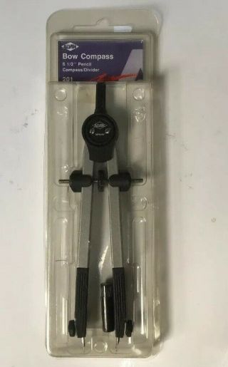 Alvin 201 Bow Compass 6.  5” Pencil Compass/divider Made In W Germany (0304)