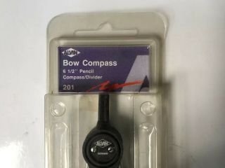 Alvin 201 Bow Compass 6.  5” Pencil Compass/Divider Made in W Germany (0304) 2