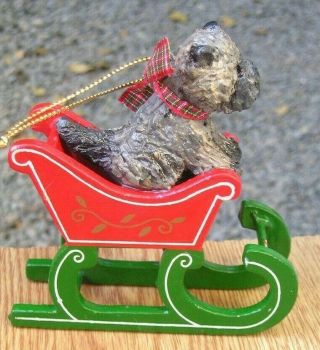 Cairn Terrier In A Sleigh Christmas Tree Ornament
