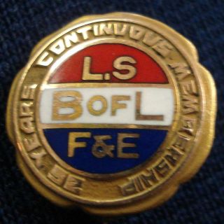 B Of L F & E 35 Yr Rr Pin.  Brotherhood Of Locomotive Firemen & Engineers.