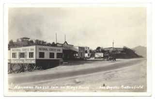 National Forest Inn Los Angeles Bakersfield Ca Gas Service Station Rppc Postcard