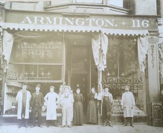 C1897 Armington Grocery Store Front Cabinet Card Photo Worcester Massachusetts