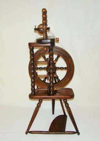 Zealand Romney Upright Castle Spinning Wheel,  Vintage,  4 Bobbins