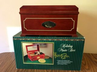 Mr Christmas Holiday Classic Wooden Music Box - 16 Interchangeable Discs