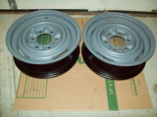 2 - Vintage Chevy Truck 15x5 6 Lug Steel Wheels With Clips Gmc Truck Wheels