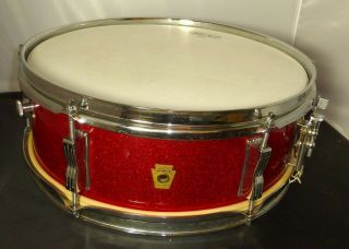 Gorgeous Vintage 1967 Keystone Ludwig Red Sparkle 14 " X 5 Snare Drum