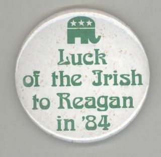 1984 Irish Ronald Reagan President Political Pin Button Pinback Badge Ireland Rr