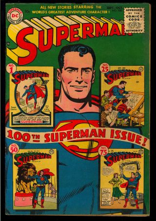 Superman 100 Classic Anniversary Issue Golden Age Dc Comic 1955 Gd