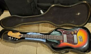 Vintage 70’s Ventura Lawsuit Jazz Bass Electric Mij Japan W Case