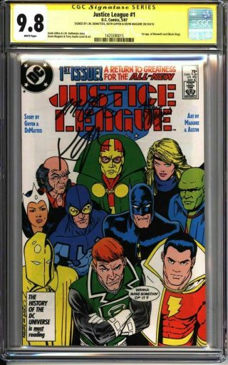 Justice League 1 Cgc 9.  8 Ss Signed Dematteis Giffen Maguire (1425590015)