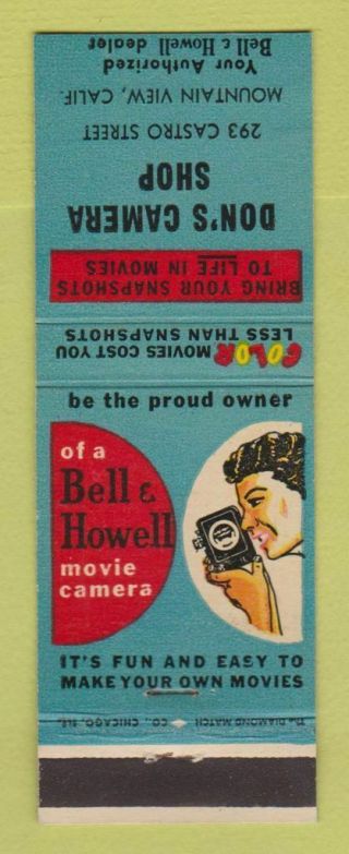 Matchbook Cover - Bell And Howell Movie Cameras Don 