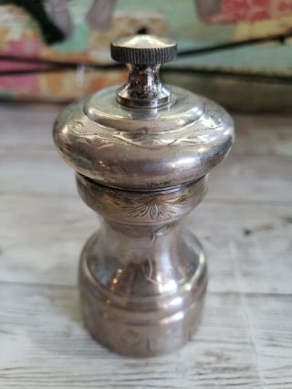 Sterling Silver Pepper Mill Grinder Made In France Peugeot Shaped Vintage Marked