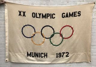 Vintage Authentic 1972 Munich Xx Olympic Games Handmade Large Banner