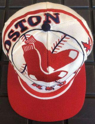 Euc Vintage 90s Boston Red Sox The Game Big Logo Snapback Hat Cap Mlb
