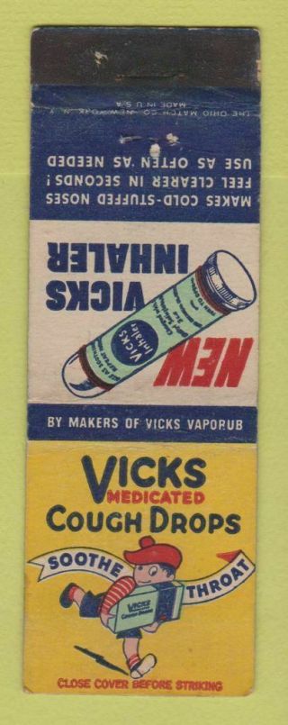 Matchbook Cover - Vicks Inhaler Cough Drops Wear