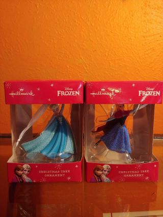 Hallmark Christmas Tree Ornament - Disney Frozen,  Elsa & Anna - Set Of 2