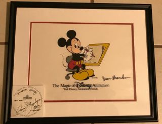 The Magic Of Disney Animation Sericel: Animator Mickey With Autograph Card