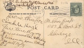 St Louis RPPC Swiss Miss Falstaff Lemp Brewery Spade Playing Card 1910 Postcard 2