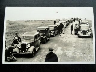 1940s Rppc Inspection Clam Diggs Copalis Beach,  Washington Old Cars People Photo