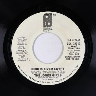 Modern Soul 45 - Jones Girls - Nights Over Egypt - Pir - Vg,  Mp3 - Promo