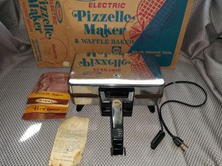 Vintage Rival Electric Pizzelle Maker & Waffle Baker Model 95
