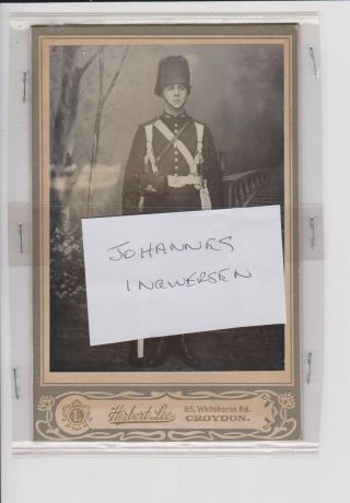 Large Cdv/cabinet Royal Artillery Soldier Johannes Ingwersen C1890/1900s H Lee