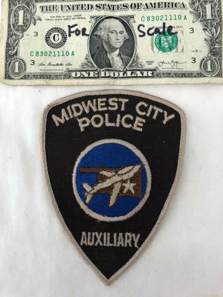 Midwest City Oklahoma Auxiliary Police Patch Un - Sewn Oklahoma Patche