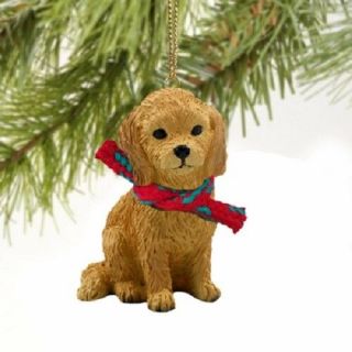 Golden Doodle Dog Hand Painted Ornament Figurine Puppy Christmas Collectible
