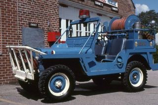 Burrillville Ri 1952 Jeep Willys Brush Fire Unit X - Army - Fire Apparatus Slide