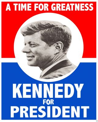 John F.  Kennedy Jfk 1960 Campaign Election 11 X 14 Photo Poster Picture