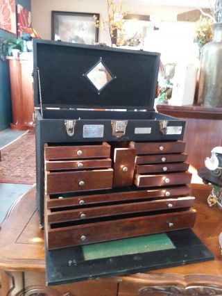 Vintage Gerstner & Sons Machinist Oak Tool Box 1940 