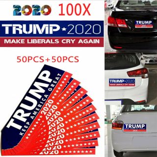100x Donald Trump President 2020 Keep America Great Car Bumper Stickers 2styles