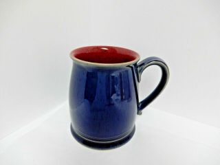 Denby Langley Harlequin Tudor Mug Red Blue Stoneware England -