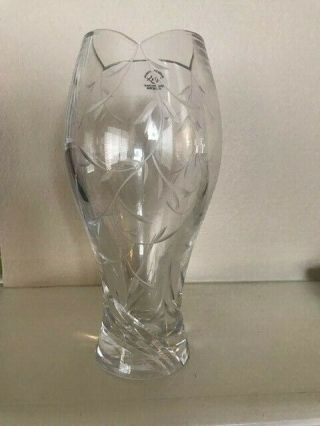 Lenox Opal Innocence Full Lead 10 3/4 " Etched Crystal Glass Flower Vase
